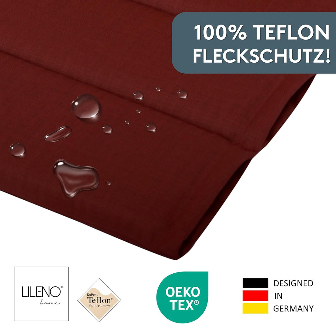 LILENO HOME Gartenstuhl Auflagen als [2er Set - Niedriglehner] in Rot - Bequeme Liegen als Sitzaufla