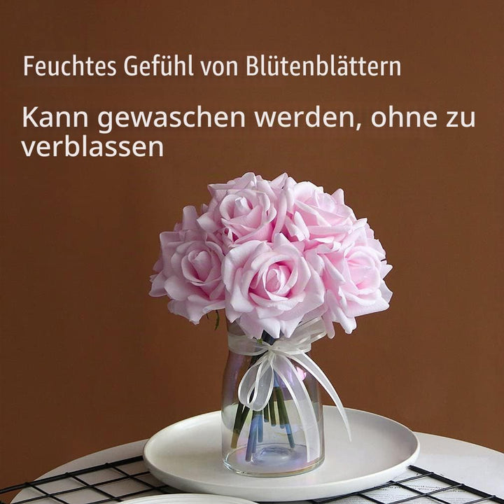 Künstliche Rosen, einzelner Stiel, 10 Stück, künstliche Seidenblumen, Blumenstrauss, fühlt Sich echt
