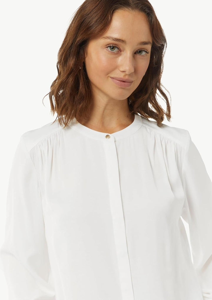 Comma Satinbluse mit Kappärmeln 40 Weiss, 40 Weiss