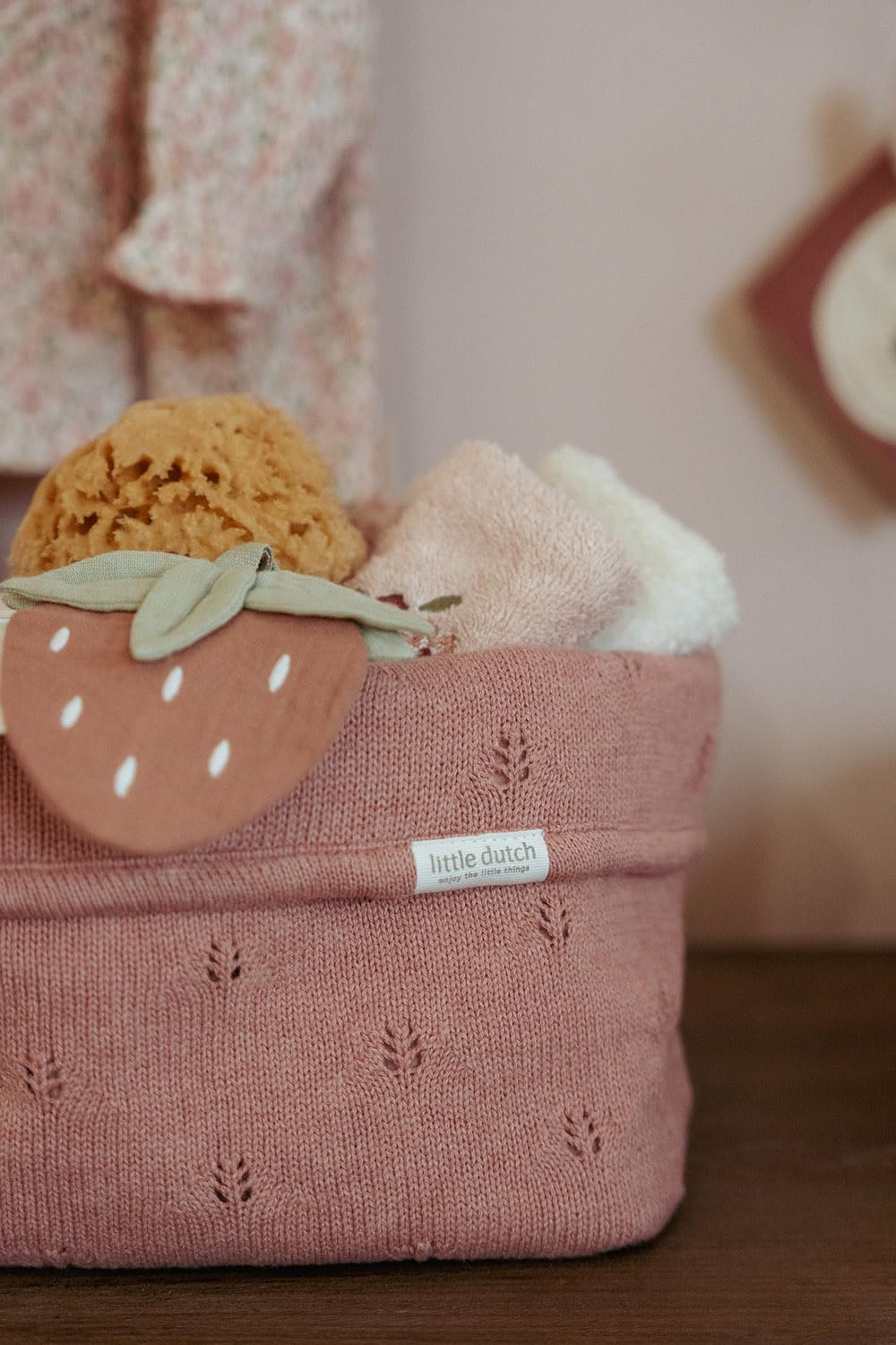 Little Dutch Wickeltischkörbchen Körbchen Korb Utensilo Organizer für den Wickeltisch Baby Strick gr