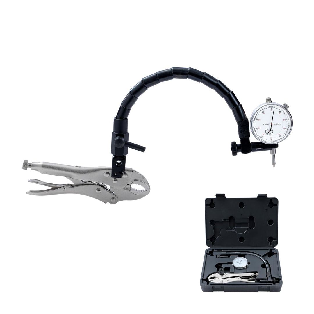 KATSU Messuhr Messgerät DTI 0–10mm mit Flexibler Armgriff Schraubstock Zangenbasis zur Prüfung von R