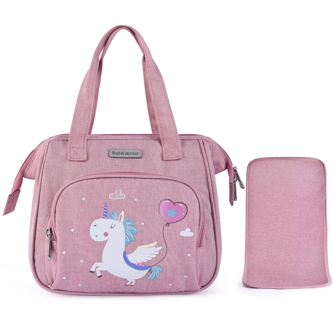Bebamour Einhorn Puppe Wickeltasche mit Puppe Wickelmatte tragen Puppe Zubehör Mode Kinder Mädchen B