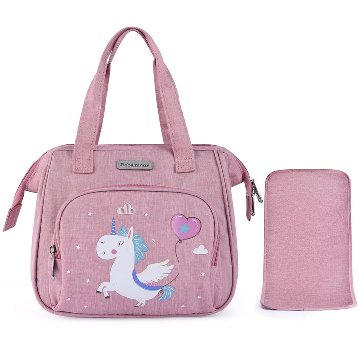 Bebamour Einhorn Puppe Wickeltasche mit Puppe Wickelmatte tragen Puppe Zubehör Mode Kinder Mädchen B