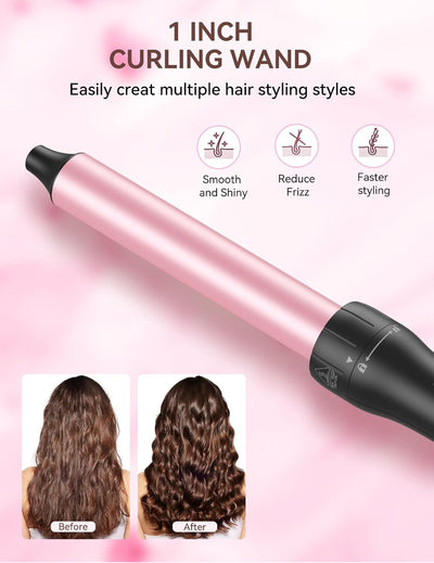 LANDOT Lockenstab Curling Iron 25-mm: Antistatische Keramik-Turmalin-Beschichtung Lockenstäbe - Hair