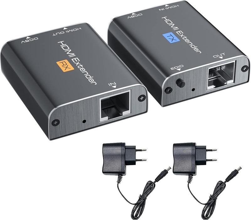 HDMI Extender, AMANKA 60m Aluminium HDMI Expander Repeater, Signal kann über RJ45 Cat6 Cat7 Kabel ve