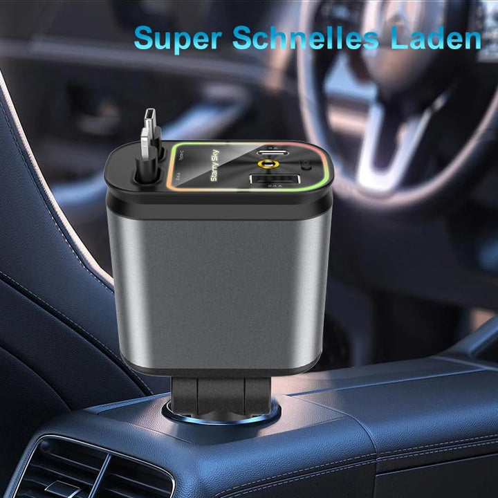Aimtel Verbessertes Starlight Einziehbares Auto 69W Ladegerät Zigarettenanzünder USB Adapter KFZ USB
