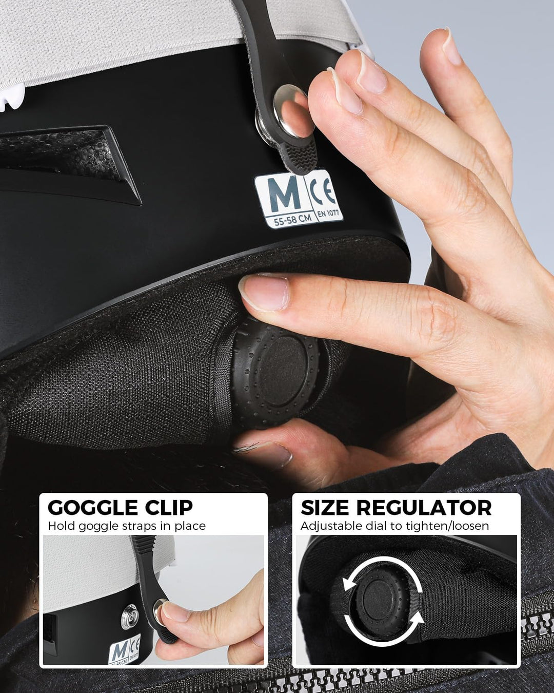 Victgoal Skihelm Herren Damen mit Warme Flusen-Ohrpolster, Gute Belüftung Sicherheits Snowboard Helm