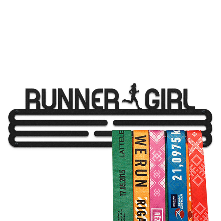 United Medals Runner Girl Medaillenhalter Edelstahl | Medaillen Aufhänger | Medal Hanger Holder Disp