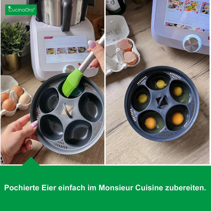 CucinaOra steamEGGS Eierkocher-Einsatz - Kompatibel mit MC Smart Connect Küchenzubehör - 5 Eierforme