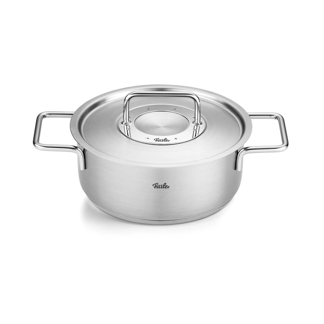 Fissler Pure Collection / Edelstahl-Bratentopf (Ø 20 cm, 2,4L) Töpfe inkl. Metall-Deckel, Innen-Skal