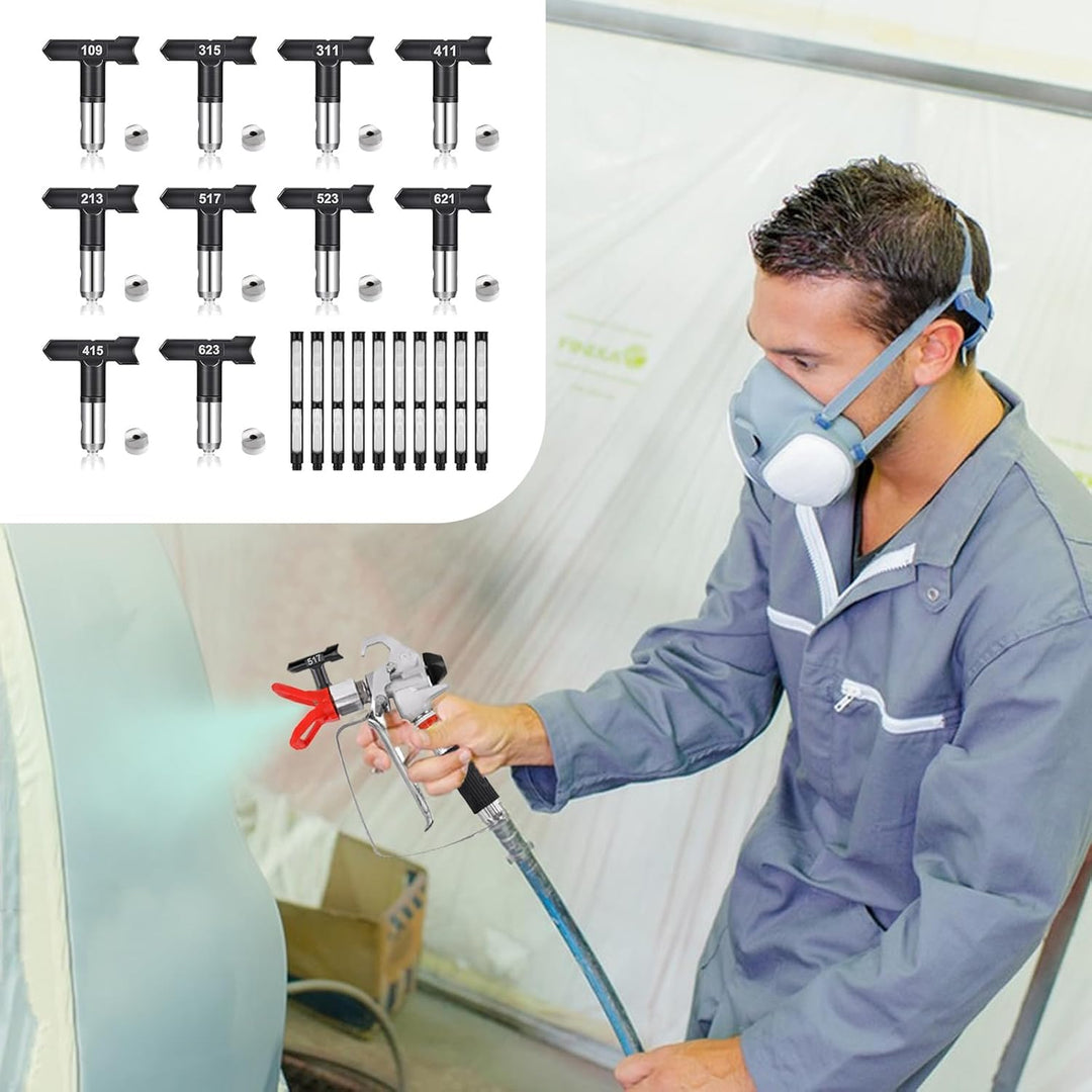 Airless Düse mit Spitzendichtung, 10 Stück Reversible Sprühspitzen,Spray Maschinenspitze Verschleiss