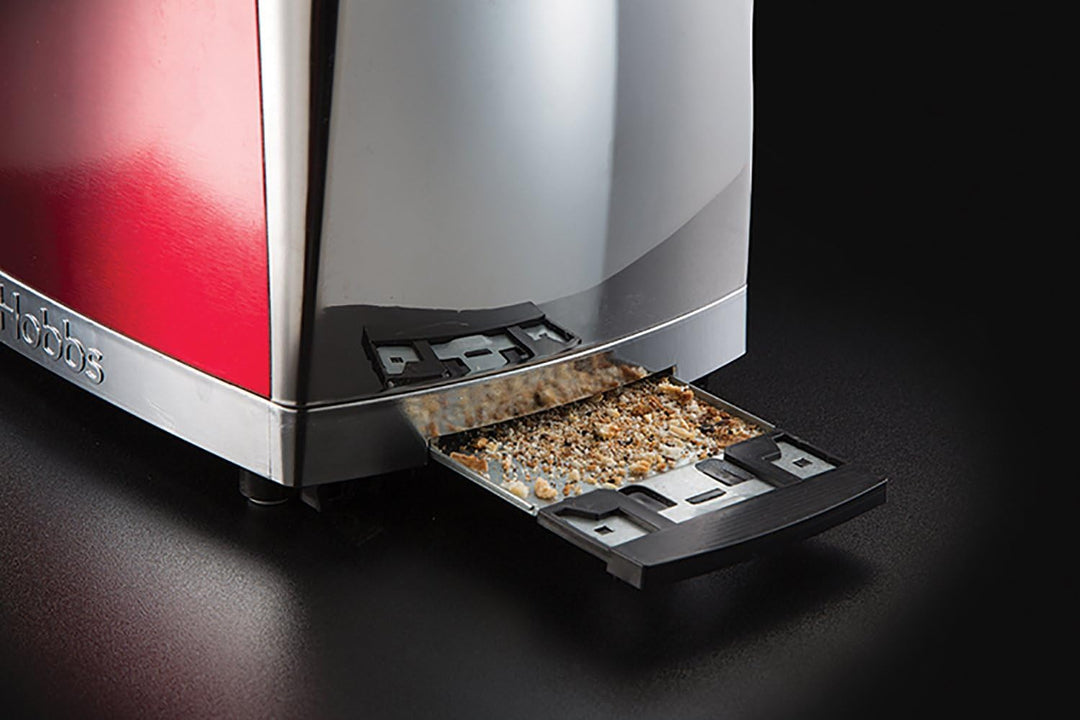 Russell Hobbs Toaster [Langschlitz für 2 Scheiben / 1 breite Brotscheibe] Luna Edelstahl Rot (extra