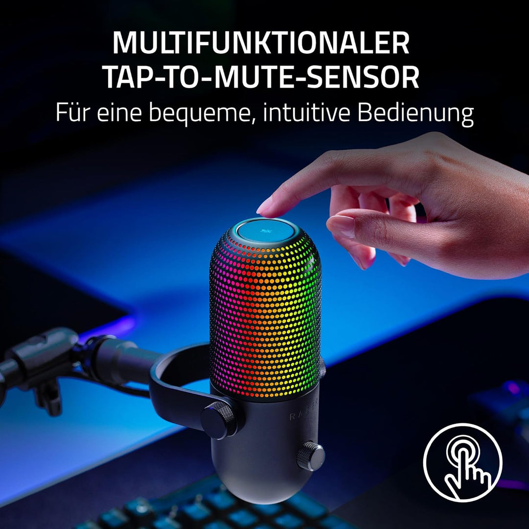 Razer Seiren V3 Chroma - RGB-USB-Mikrofon mit Tap-to-Mute (Reaktive Beleuchtung, Supernieren-Kondens