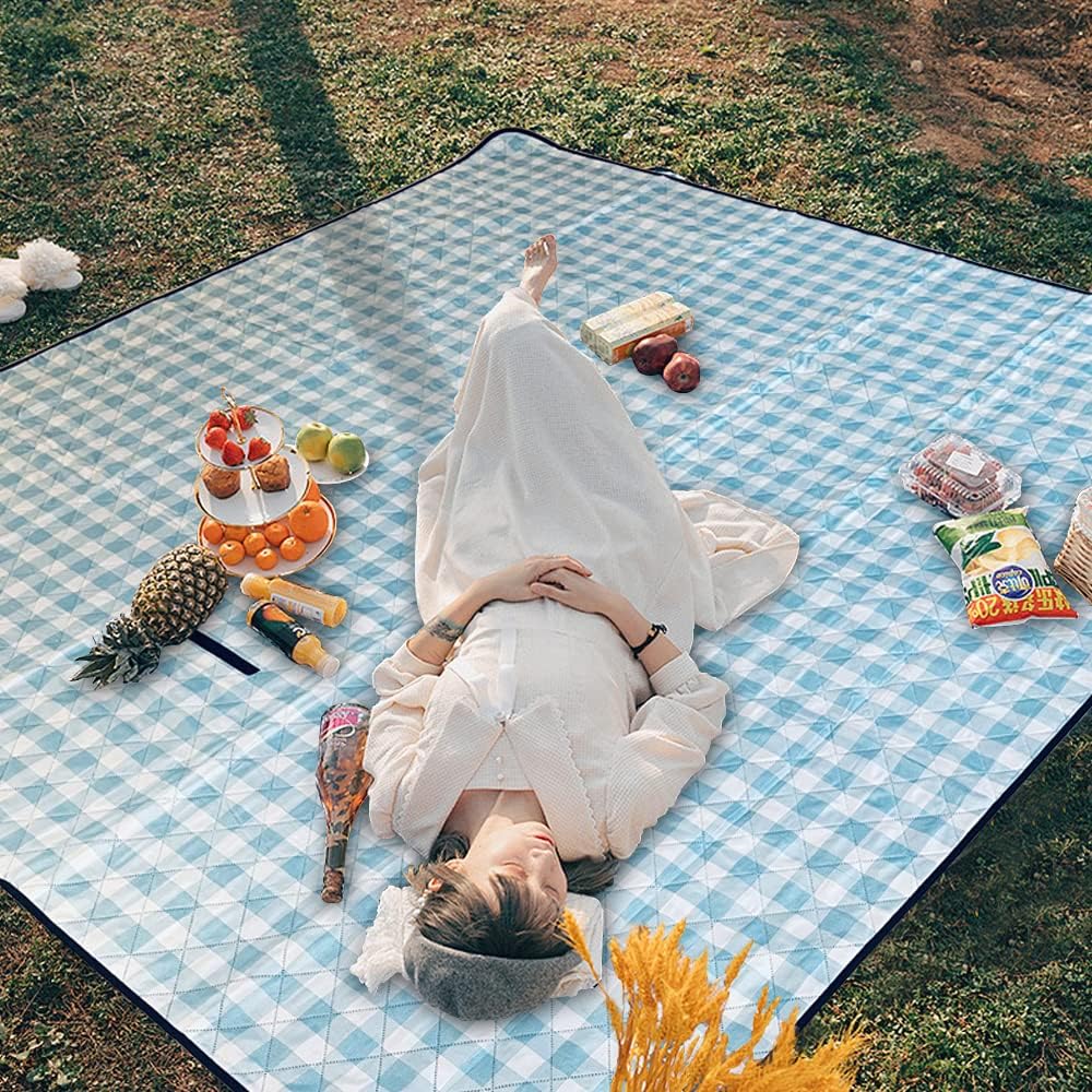 Waschbar Picknickdecke Wasserdicht Isoliert, Strandmatte Gepolstert Faltbar, Large Picnic Blanket Wa
