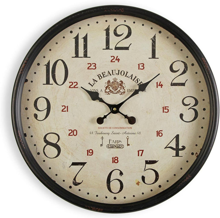 Versa Beaujolaise Dekorative Wanduhr für die Küche, das Wohnzimmer, Esszimmer oder Schlafzimmer, Mas
