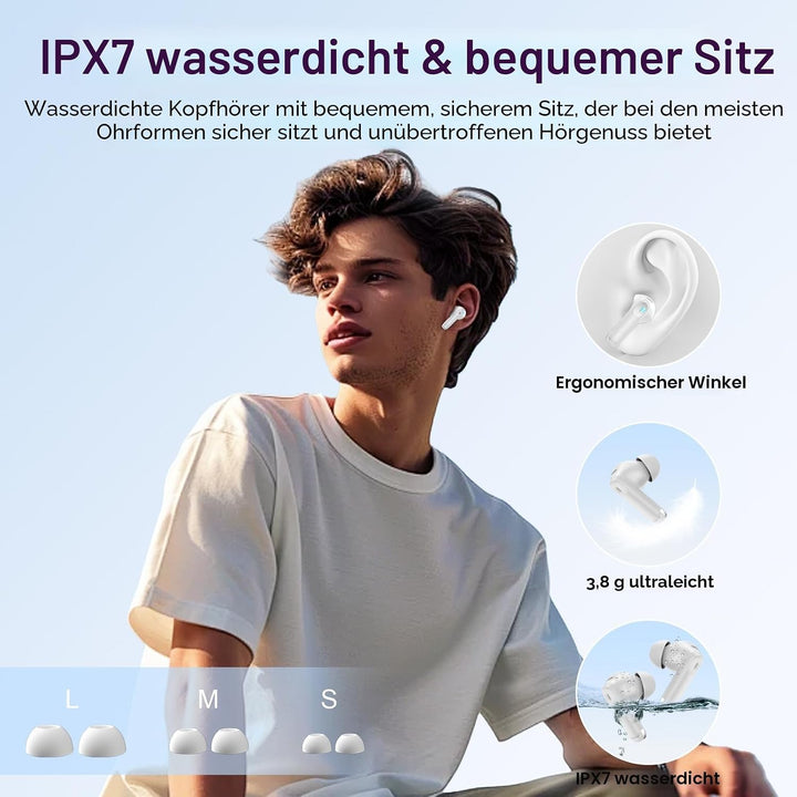 Touchscreen Bluetooth Kopfhörer, 2026 In Ear Kopfhörer Kabellos Bluetooth 5.4 mit ANC+ENC Noise Canc