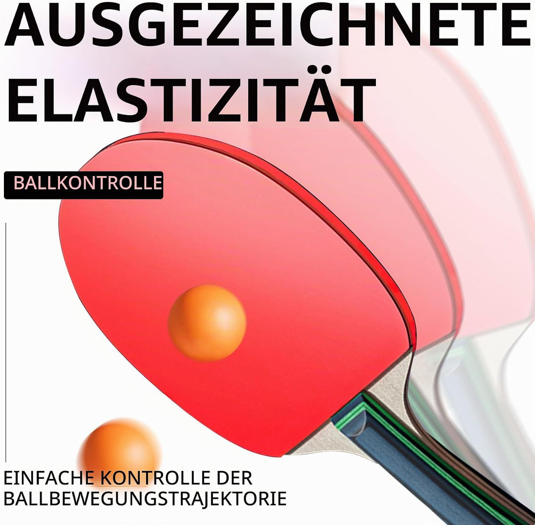 Tischtennisschläger, tragbares Tischtennis-Set, 2 Tischtennisschläger + 3 Tischtennisbälle + Tischte