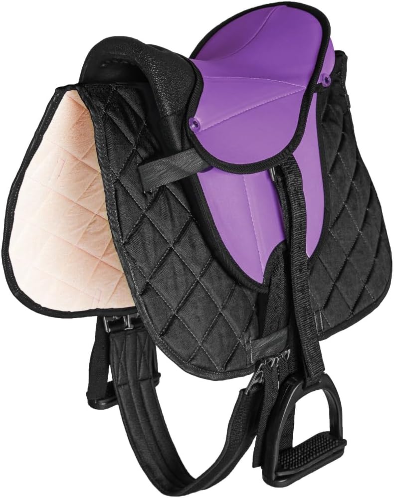 PFIFF 103106 Sattelset für Shettys oder Holzpferde, Komplettset, Kindersattel, Lila, Lila