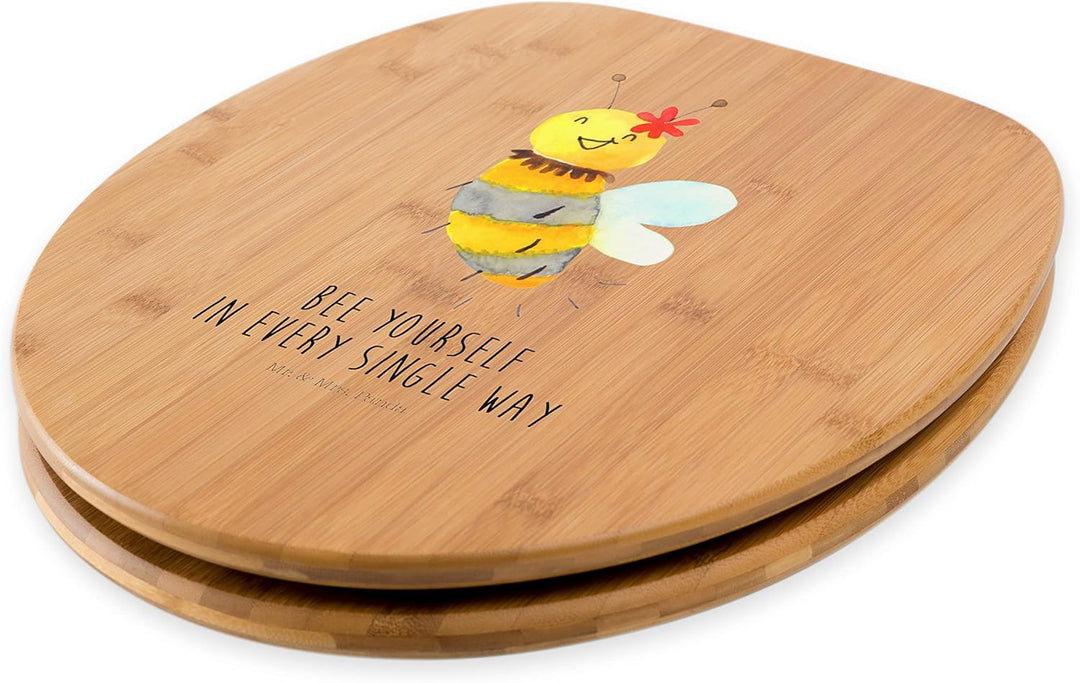 Mr. & Mrs. Panda Motiv WC Sitz Biene Blume - Geschenk, Toilette, Toilettendeckel, Klobrille, Wespe,