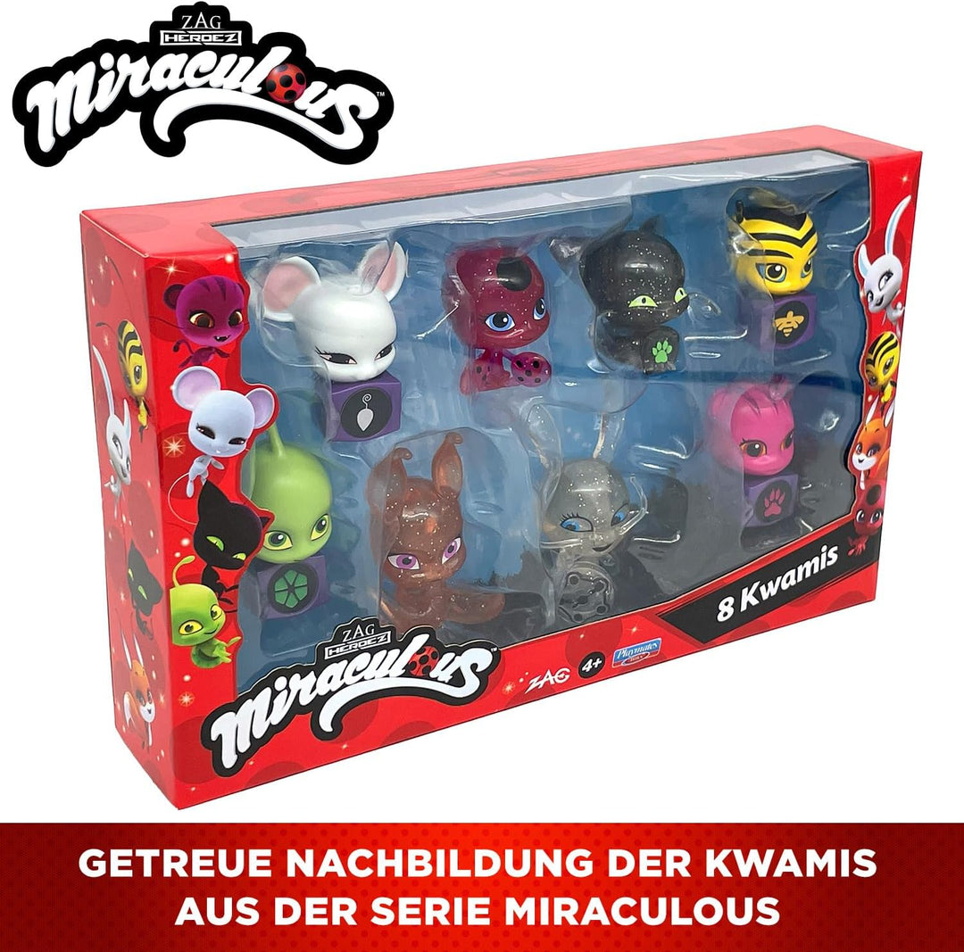 Bandai - Miraculous - Pack mit 8 Kwamis – Miraculous Mini-Figuren Sammlung - Spiel Miraculous Schatu