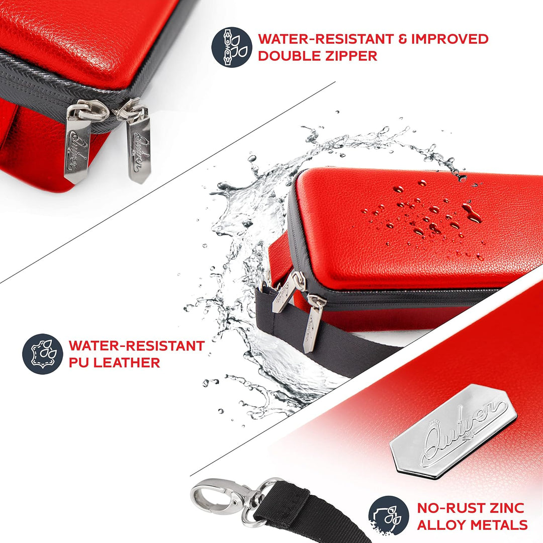 Quiver Time Red Quiver Card Carrying Case - Spielkartenetui Halter für Sammelkarten, MTG Karten Aufb