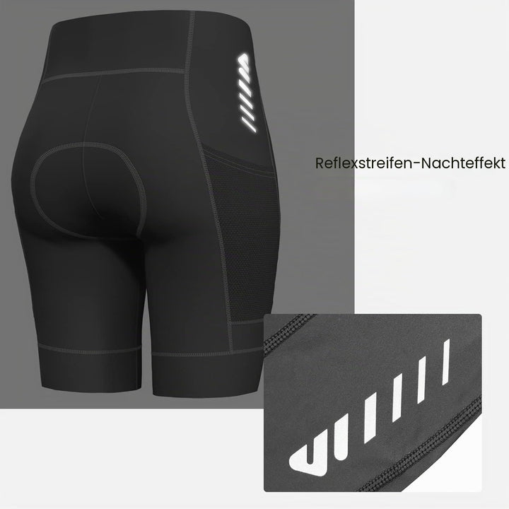 Lo.gas Radlerhose Damen Gepolstert,Fahrradhose Damen Radhose Kurze High Waist Elastische Radshorts A