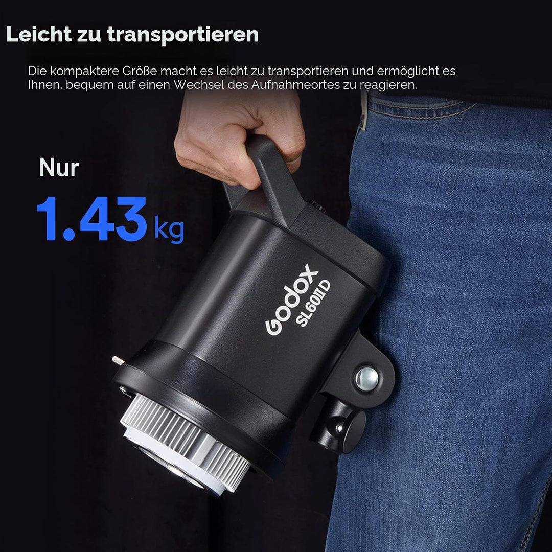 Godox SL60IID SL60II-D LED Video Lichter, 5600±200K, Upgraded CRI 96+, TLCI 97+, eingebaute 8 FX Eff