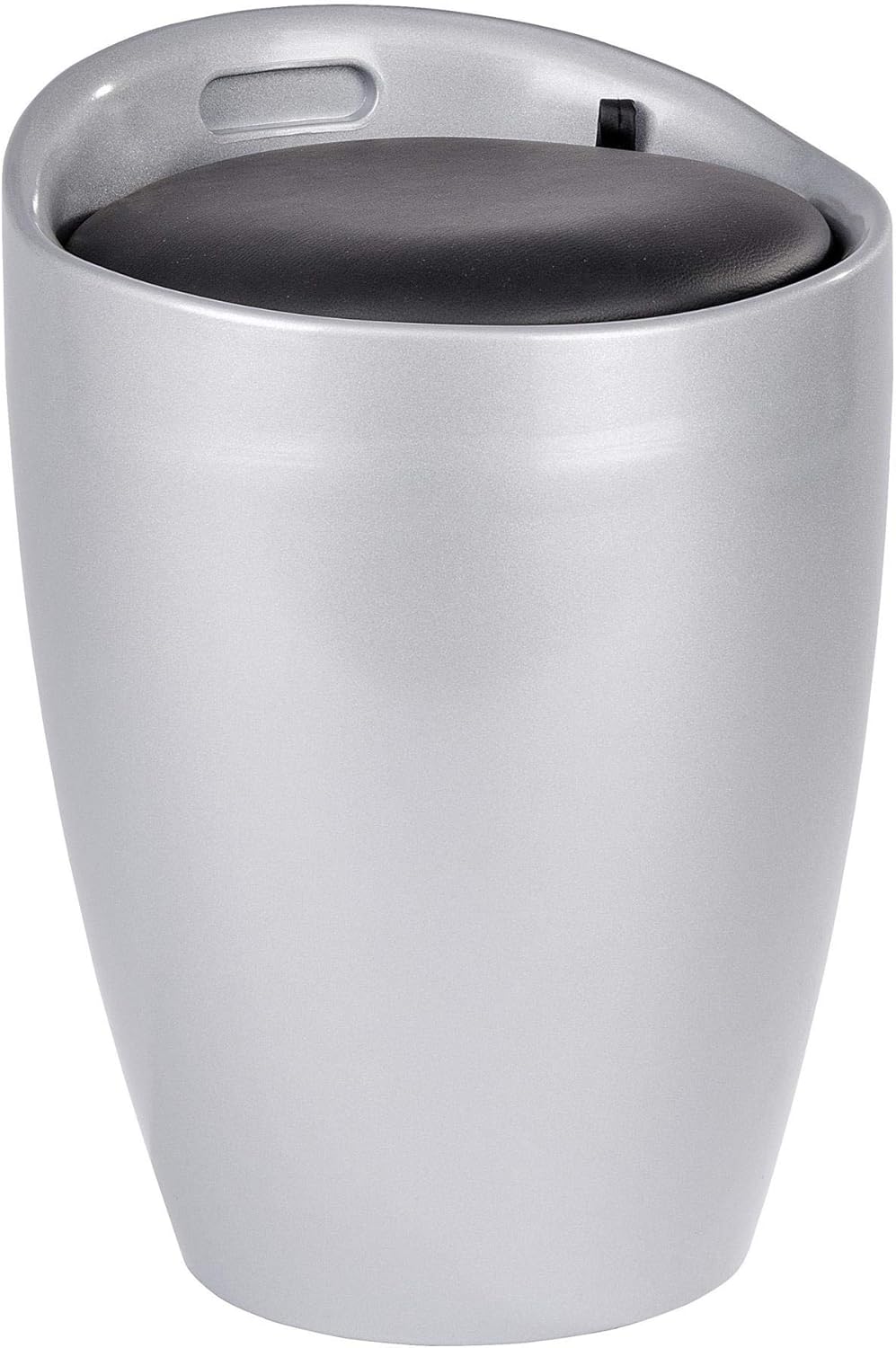 WENKO Badhocker Candy Silber, schöne Sitzgelegenheit, Hocker mit Stauraum für das Badezimmer und Woh