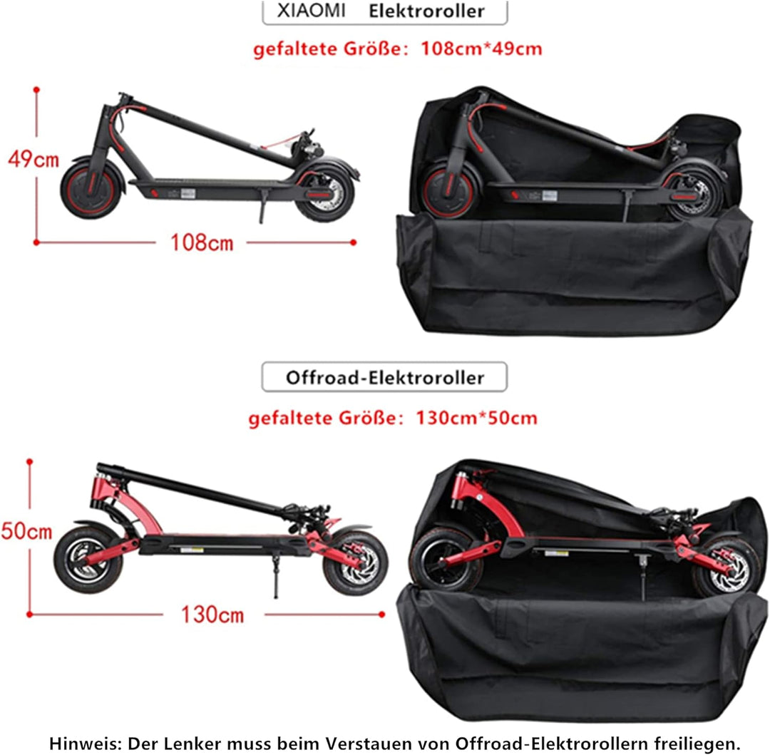 SUNTTELF Elektroroller Tragetasche E-Scooter Aufbewahrung Transporttasche Faltbarer Roller Zubehör R