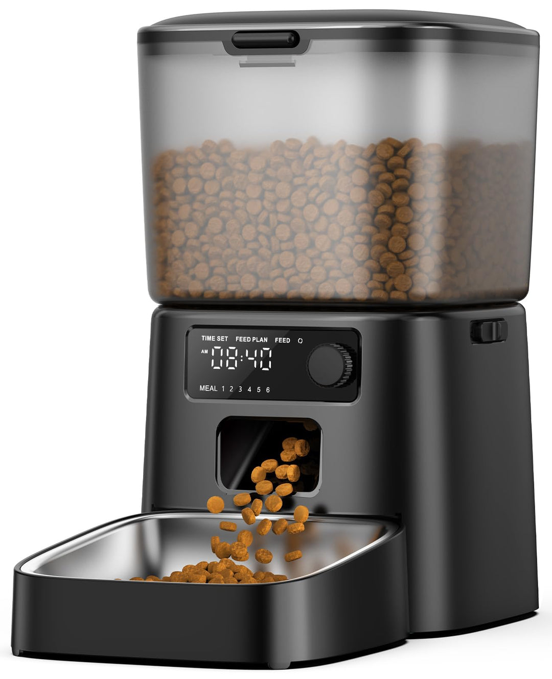 oneisall 3.5L Futterautomat Katze, Katzenfutter Automat mit Programmierbarem Timer, 1-6 Mahlzeiten p