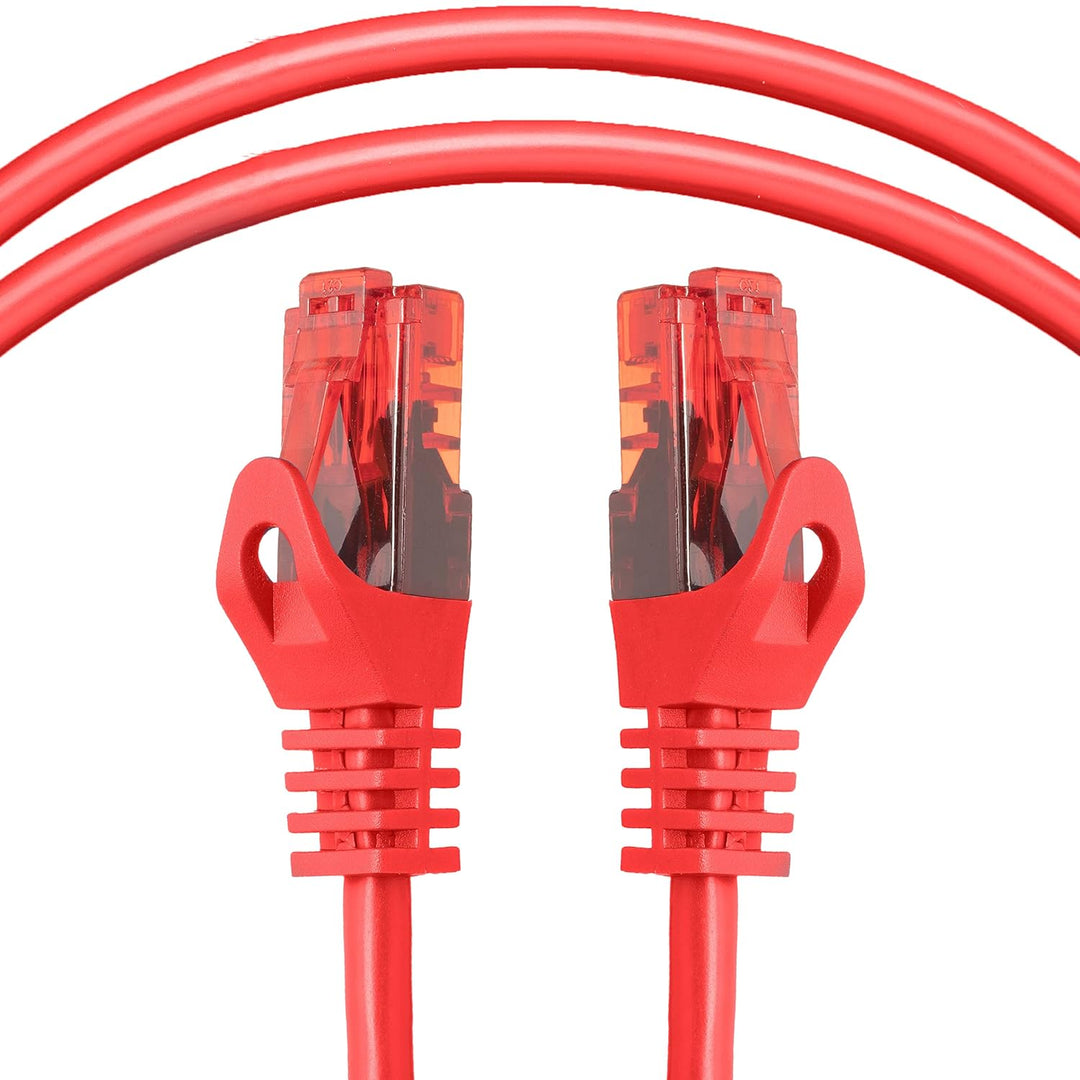 BIGtec - 10 Stück - 30m Gigabit Netzwerkkabel Patchkabel Ethernet LAN DSL Patch Kabel rot (2x RJ-45