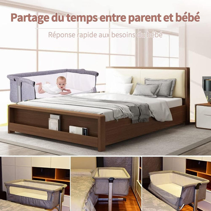Babywiege, Beistellbett Babyfaltbar, tragbar, für Reisen, mit Moskitonetz, 3-in-1, höhenverstellbar