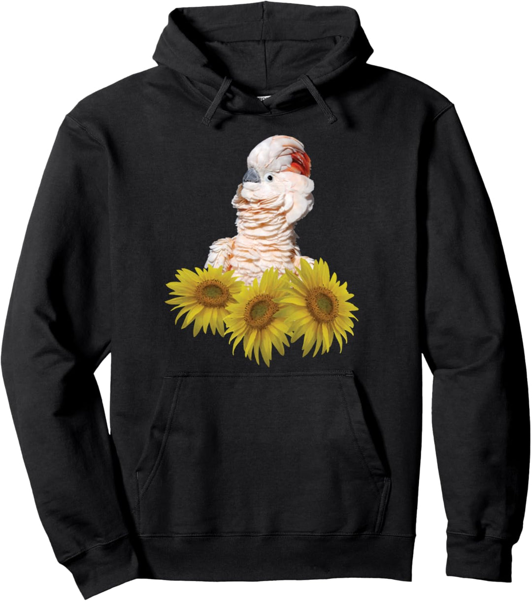 Molukkenkakadu-Papagei Sonnenblume Pullover Hoodie