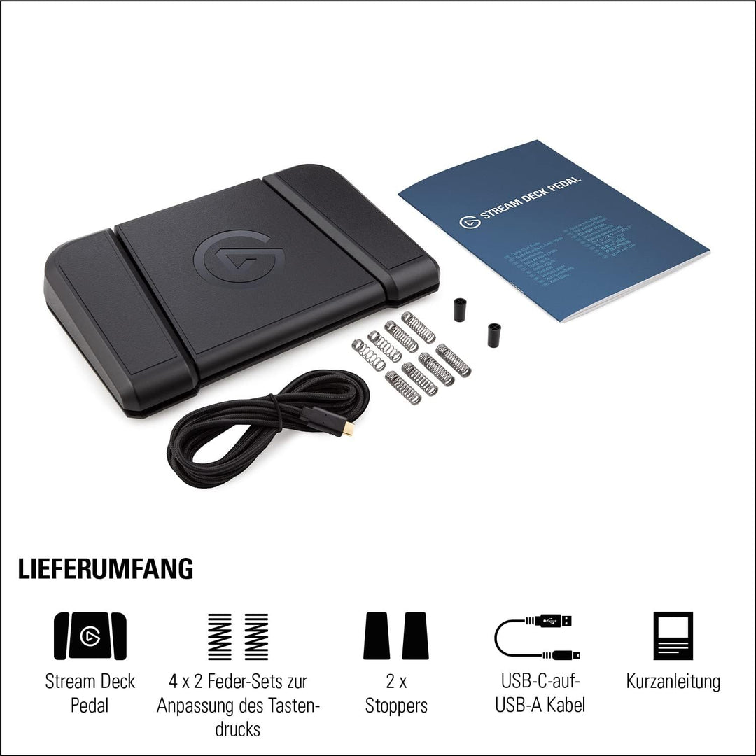 Elgato Stream Deck Pedal – Freihand-Studio-Controller, 3 Makro-Fusspedale, Auslösen von Aktionen in