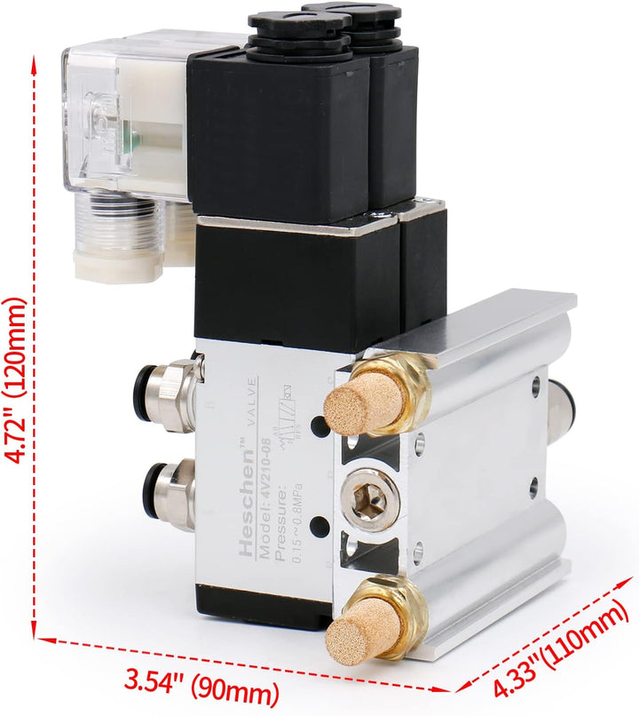 Heschen Elektrisches pneumatisches Doppel-Magnetventil, 4V210-08, AC24V, PT1/4-Zoll-Anschluss, 5-Weg