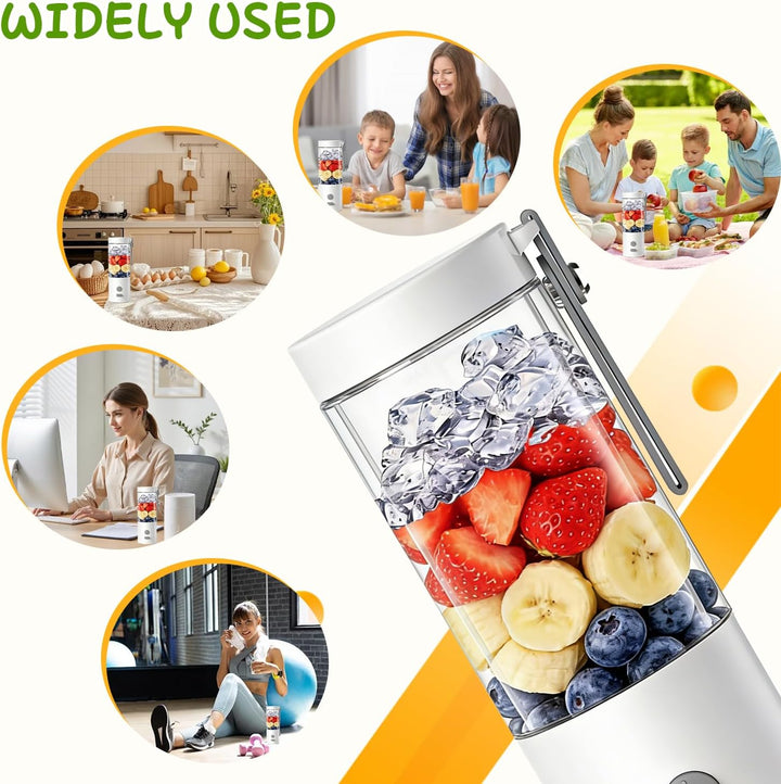 Tragbarer Mixer Smoothie Maker to go 450ml, Mini Standmixer mit 6 Edelstahl-Klingen, Portable Blende