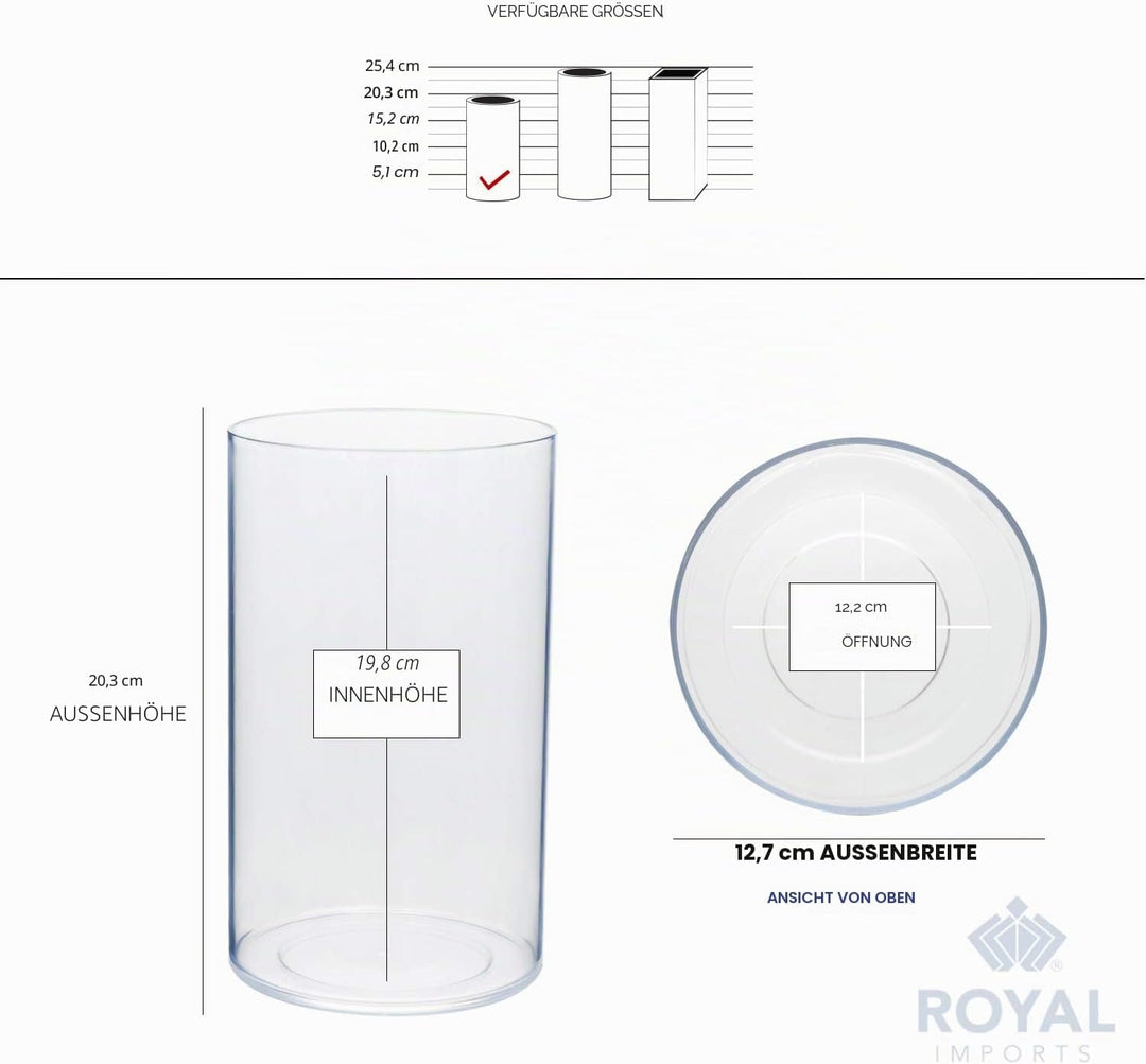 Royal Imports Blumenvase, Acryl, Zylinder, dekorativer Mittelpunkt für Zuhause oder Hochzeit, Nicht