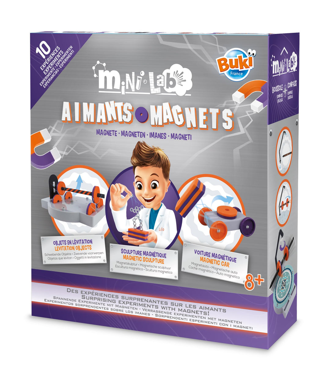 BUKI 3018 - Mini Lab – Magnete | Wissenschaftsset mit 10 Experimenten zu Magnetismus | Lernspielzeug
