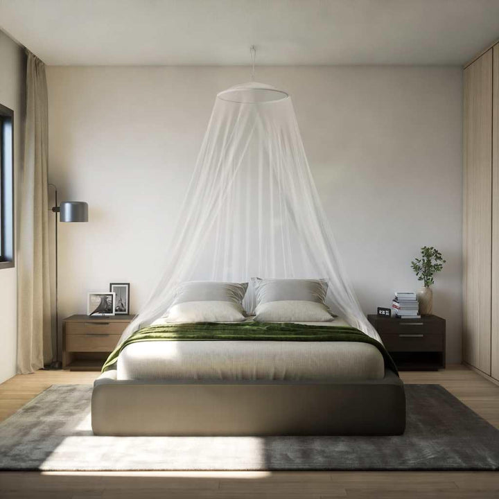 Moskitonetz für Bett 220 Mesh Weiss 56x56x220 cm langlebiges Polyester mit breitem Eingang für siche