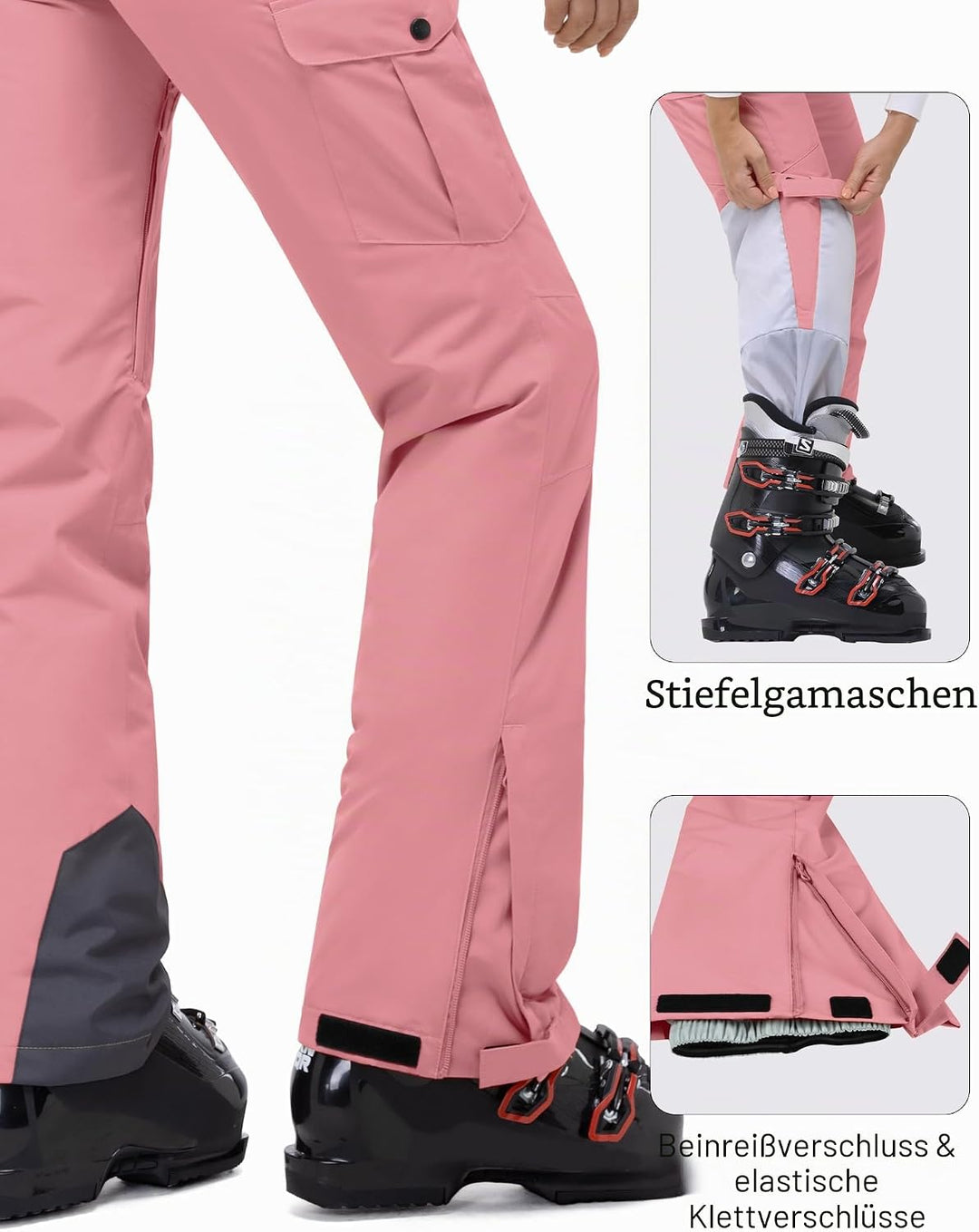 33,000ft Damen Skihose Outdoorhose Wasserdicht Winddichte Softshellhose Warme Gefütterte Thermohose