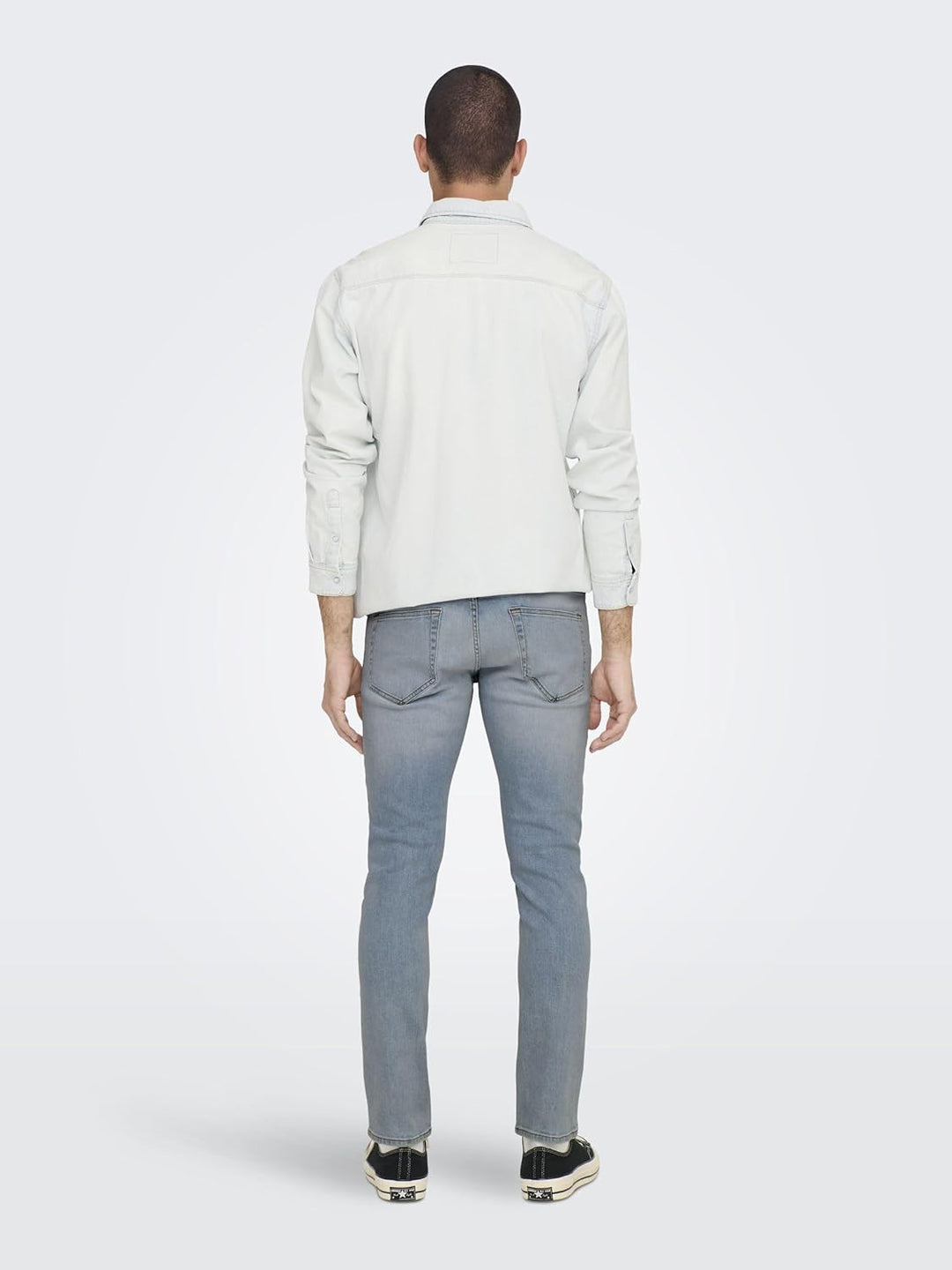 Only & Sons Male Slim Fit Jeans -ONSLOOM Mittlere Taille Slim Fit Jeans 34W / 32L Light Blue Denim,