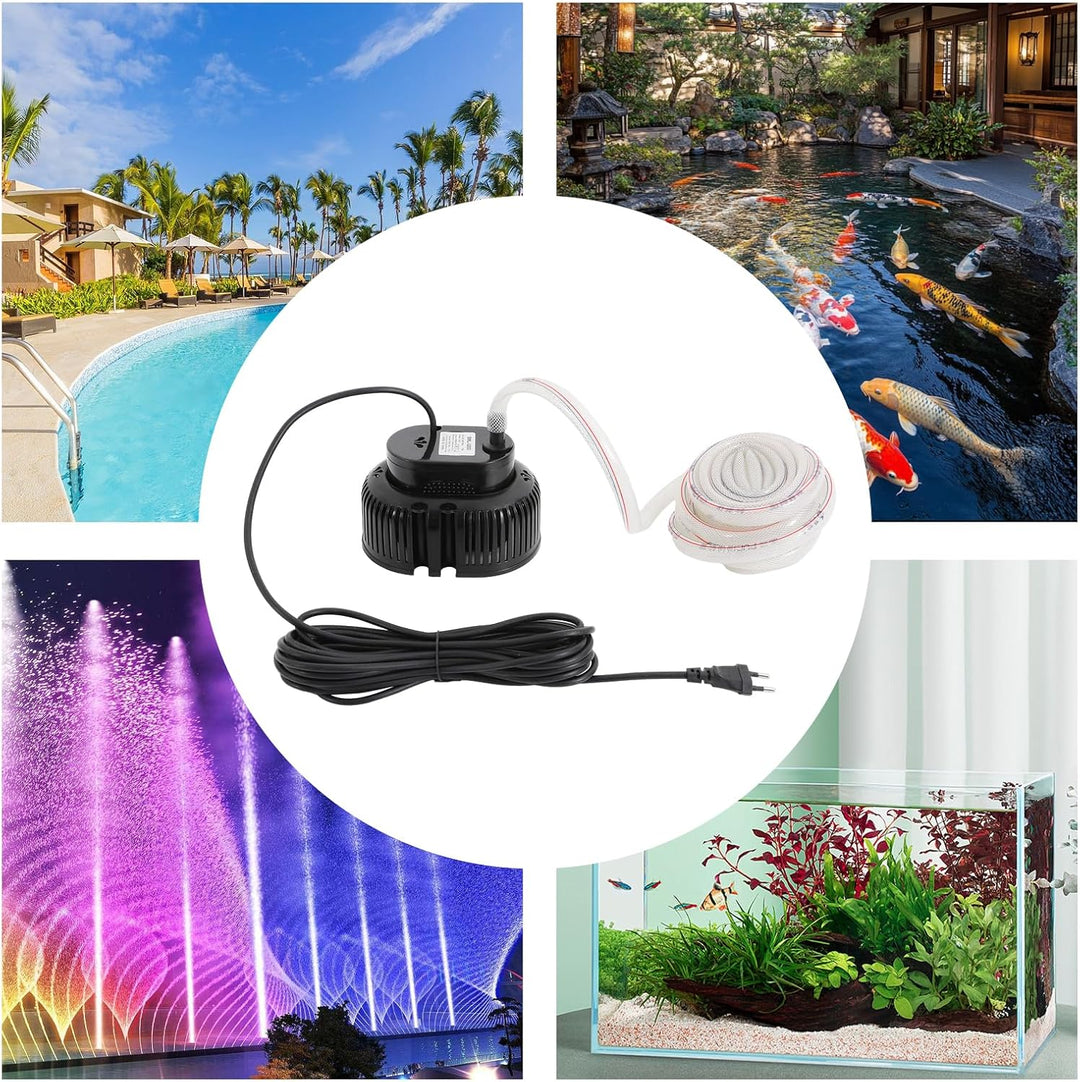 Pool Pumpe 75 W Tauchpumpe 3000 l/h, Poolabdeckungspumpe mit 3 Düsen, 5 m Schlauch und 7,5 m Kabel,