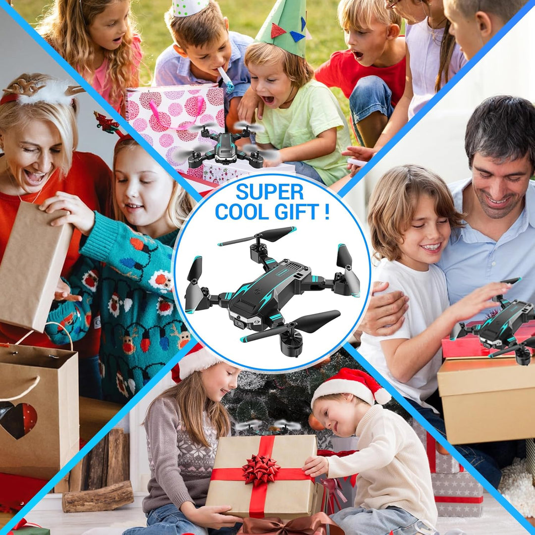 Drohne mit Dual-HD-Kamera für Anfänger, Faltbare Kinderdrohne, 3D-Flips, Ein-Knopf-Start/Landung, He
