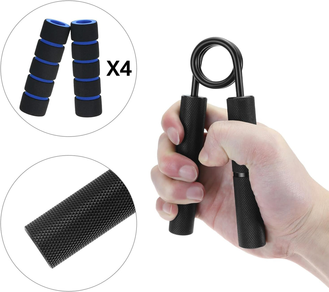 QWORK® Aluminium Griffkraft Trainer Unterarmtrainer 22.5/45/67.5/90kg - Robust & Rutschfest Schwarz