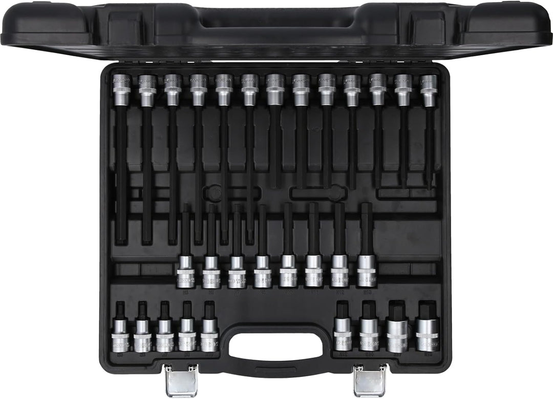 KS Tools 911.4510 EVOLUTION Series 1/2" Bit-Stecknuss-Satz für Innensechskant-Schrauben, 30-tlg