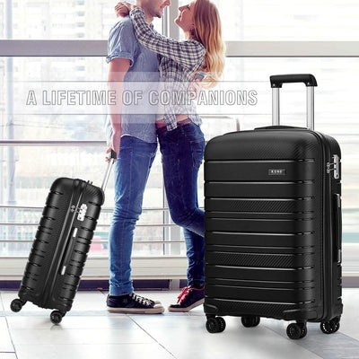 KONO Zwillingsrollen Reisekoffer TSA-Schloss 65cm Trolley Koffer Polypropylen Hartschale Rollkoffer 