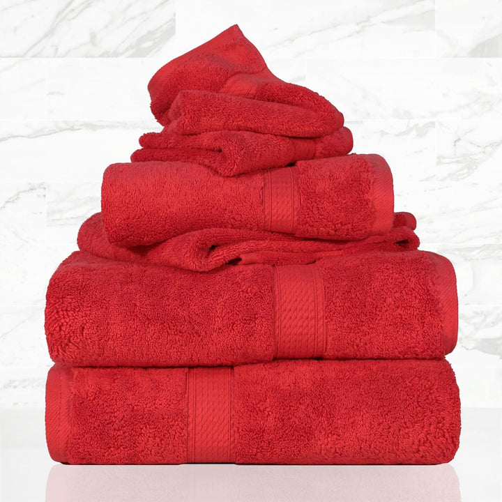 SUPERIOR 900 Madison TS Handtuch-Set, Baumwolle, Rot/Ausflug, einfarbig (Getaway Solids), 6PC, Rot/A