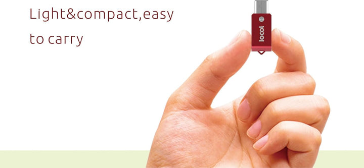 IOCOL Twister USB C Stick 64GB Dual - 2 in 1 Funktion > Mini USB 3.0 &amp; Type C < Wasserdicht &amp; Klein