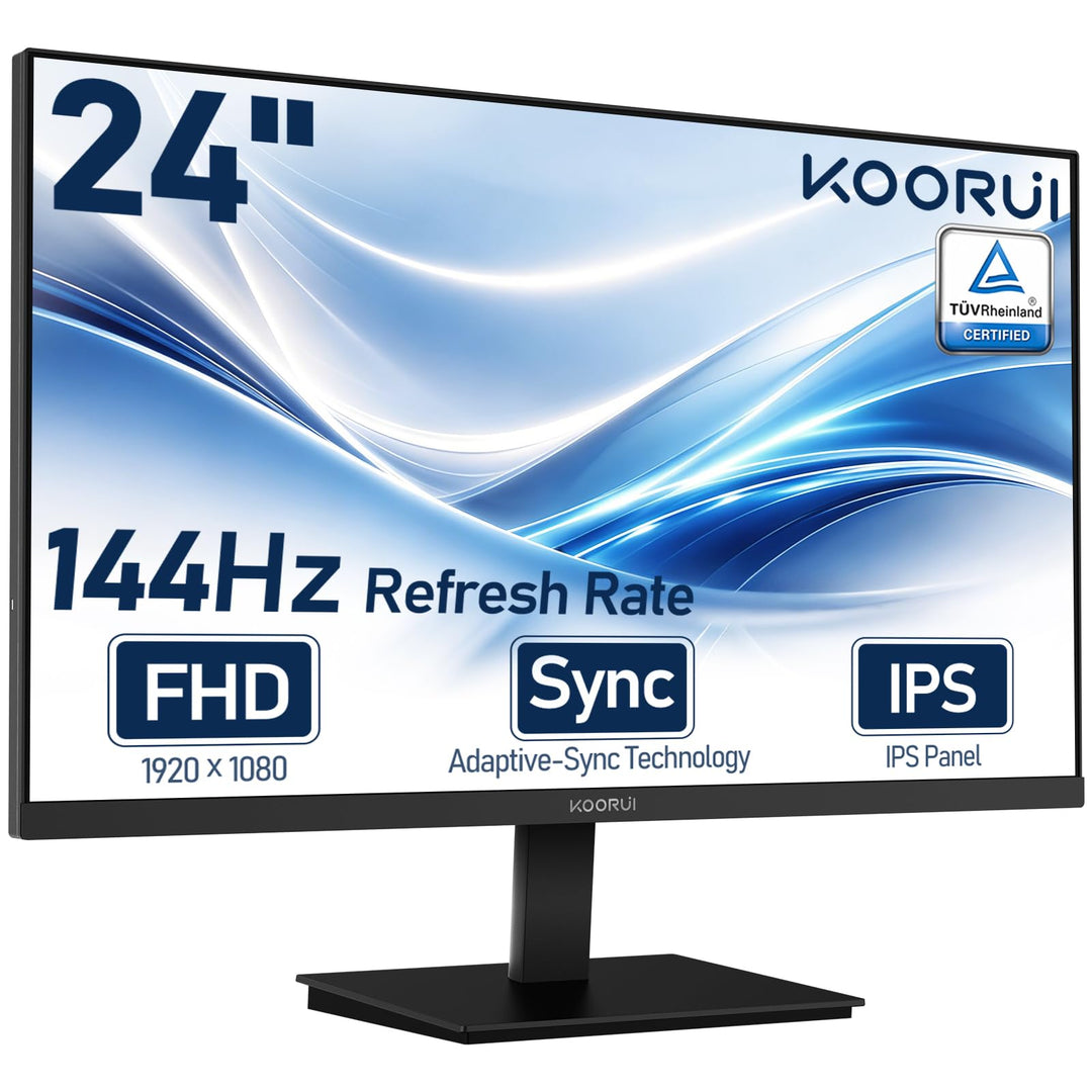 KOORUI 24 Zoll Monitor Full-HD, 75 Hz, 5ms, Eye Comfort, sRGB 99% Farbumfangs,(1920 x 1080, HDMI, VG