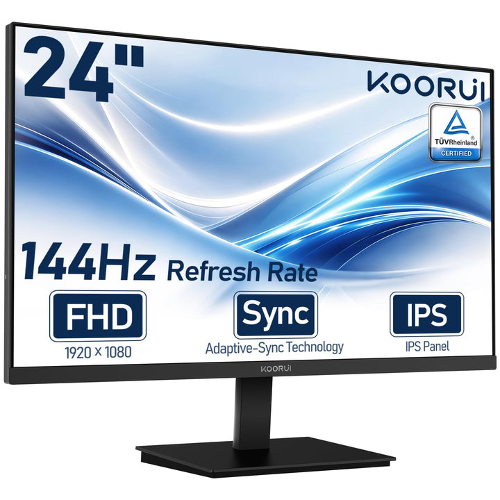 KOORUI 24 Zoll Monitor Full-HD, 75 Hz, 5ms, Eye Comfort, sRGB 99% Farbumfangs,(1920 x 1080, HDMI, VG